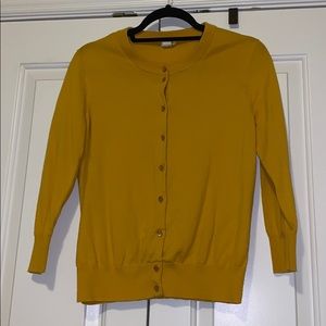 J. Crew Mustard Yellow Clare Cardigan